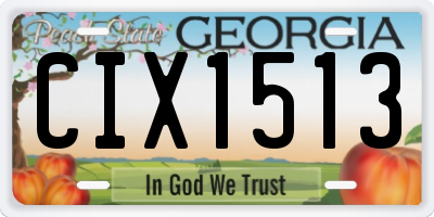 GA license plate CIX1513