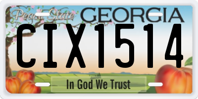 GA license plate CIX1514