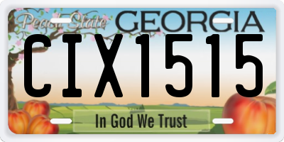 GA license plate CIX1515