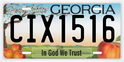 GA license plate CIX1516