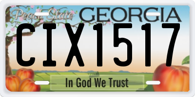 GA license plate CIX1517