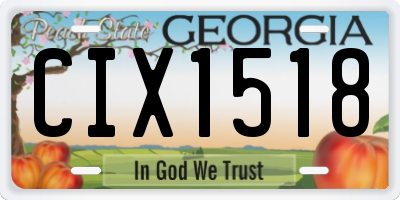 GA license plate CIX1518