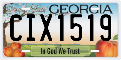 GA license plate CIX1519