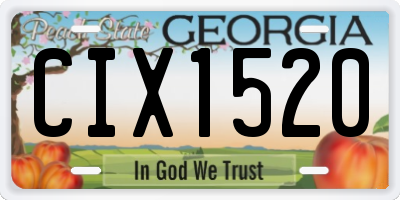 GA license plate CIX1520