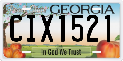 GA license plate CIX1521