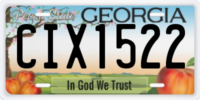 GA license plate CIX1522