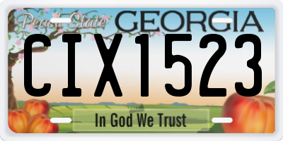 GA license plate CIX1523