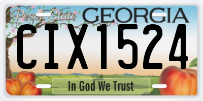 GA license plate CIX1524