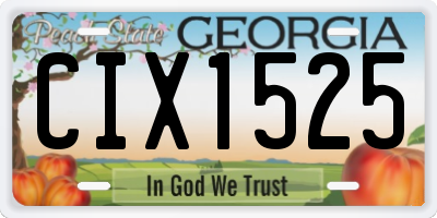 GA license plate CIX1525