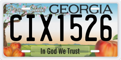 GA license plate CIX1526