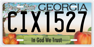 GA license plate CIX1527