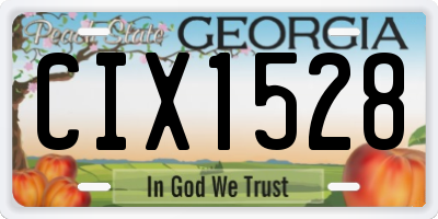 GA license plate CIX1528