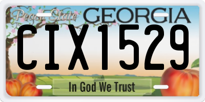 GA license plate CIX1529