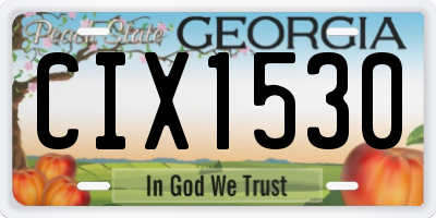 GA license plate CIX1530