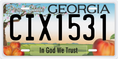 GA license plate CIX1531