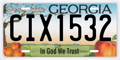 GA license plate CIX1532