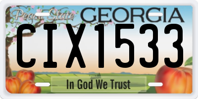 GA license plate CIX1533
