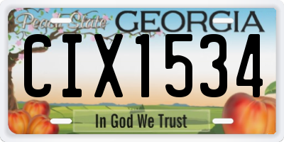 GA license plate CIX1534