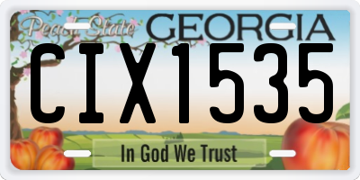 GA license plate CIX1535