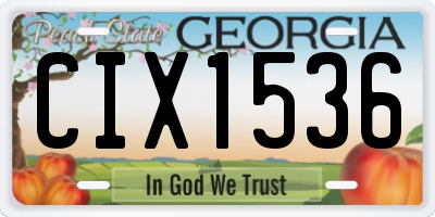 GA license plate CIX1536