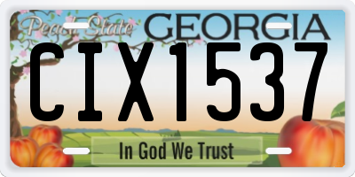 GA license plate CIX1537