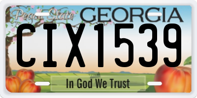 GA license plate CIX1539