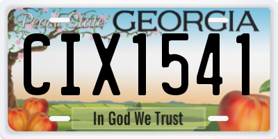 GA license plate CIX1541