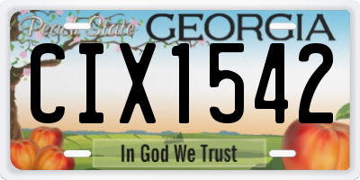 GA license plate CIX1542