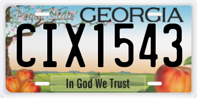 GA license plate CIX1543