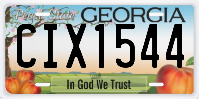 GA license plate CIX1544