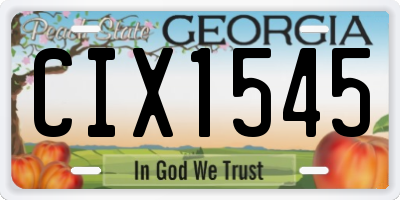GA license plate CIX1545