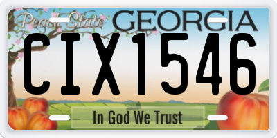 GA license plate CIX1546