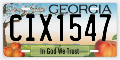 GA license plate CIX1547