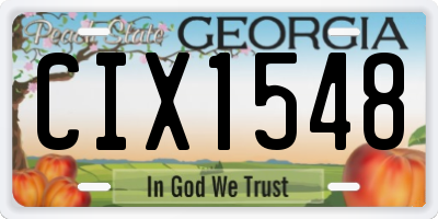 GA license plate CIX1548