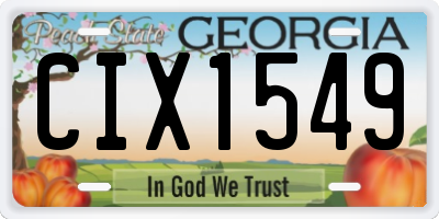 GA license plate CIX1549