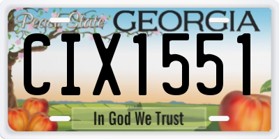 GA license plate CIX1551