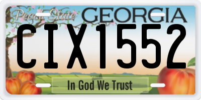 GA license plate CIX1552