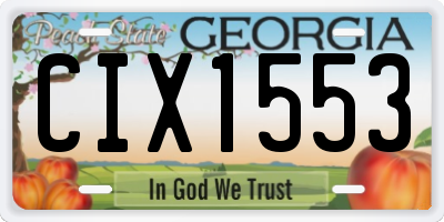 GA license plate CIX1553