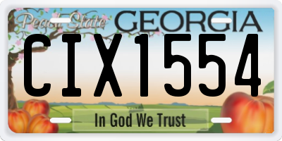 GA license plate CIX1554