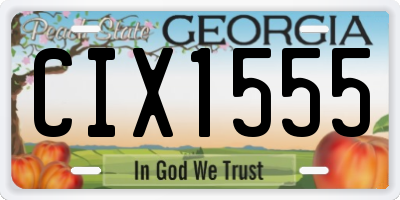 GA license plate CIX1555