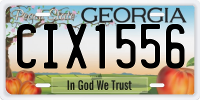 GA license plate CIX1556