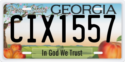 GA license plate CIX1557
