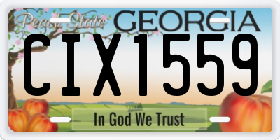 GA license plate CIX1559