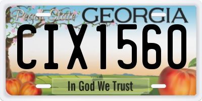 GA license plate CIX1560