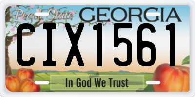 GA license plate CIX1561