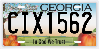 GA license plate CIX1562