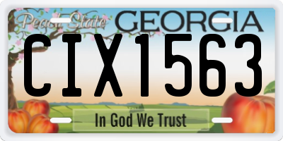 GA license plate CIX1563