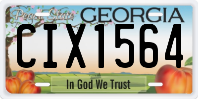 GA license plate CIX1564