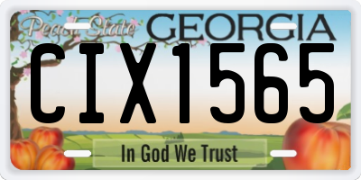 GA license plate CIX1565