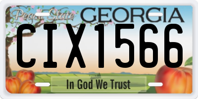 GA license plate CIX1566